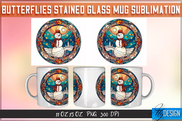 Christmas Stained Glass 11 | 15 Oz Mug Sublimation Sublimation Fly Design 