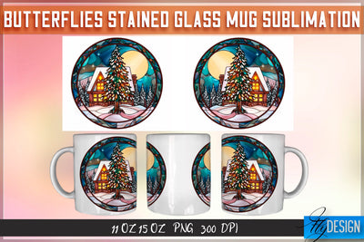 Christmas Stained Glass 11 | 15 Oz Mug Sublimation Sublimation Fly Design 