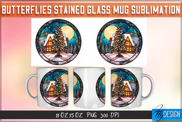 Christmas Stained Glass 11 | 15 Oz Mug Sublimation Sublimation Fly Design 
