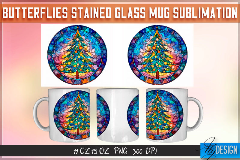 Christmas Stained Glass 11 | 15 Oz Mug Sublimation Sublimation Fly Design 