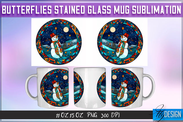 Christmas Stained Glass 11 | 15 Oz Mug Sublimation Sublimation Fly Design 