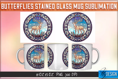 Christmas Stained Glass 11 | 15 Oz Mug Sublimation Sublimation Fly Design 