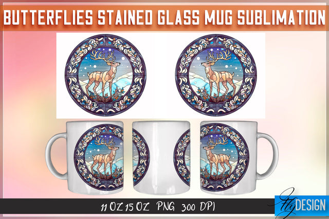 Christmas Stained Glass 11 | 15 Oz Mug Sublimation Sublimation Fly Design 
