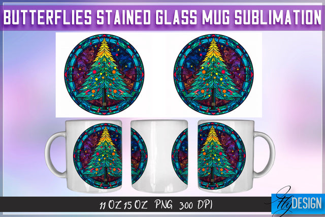 Christmas Stained Glass 11 | 15 Oz Mug Sublimation Sublimation Fly Design 