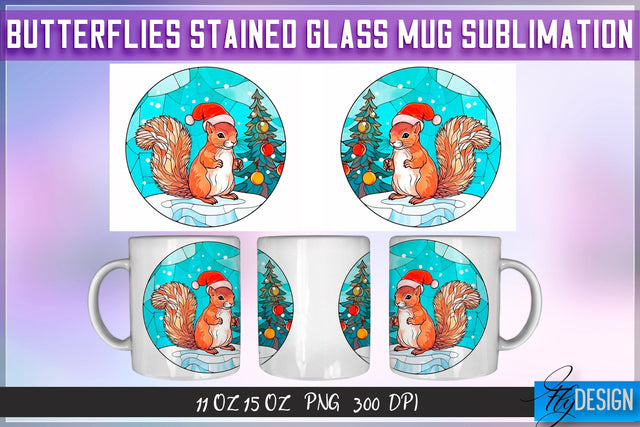 Christmas Stained Glass 11 | 15 Oz Mug Sublimation Sublimation Fly Design 