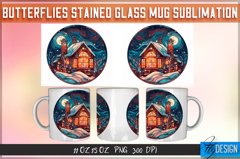 Christmas Stained Glass 11 | 15 Oz Mug Sublimation Sublimation Fly Design 