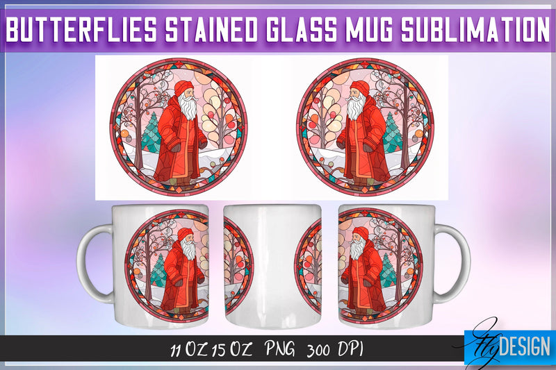 Christmas Stained Glass 11 | 15 Oz Mug Sublimation Sublimation Fly Design 