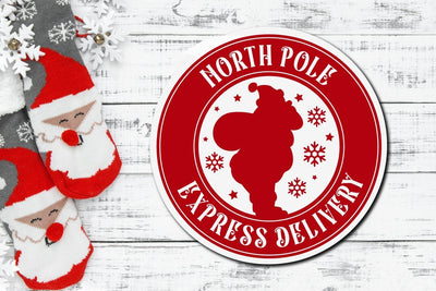 Christmas Stamp SVG North Pole Express Delivery SVG Ikonart Design Shop 