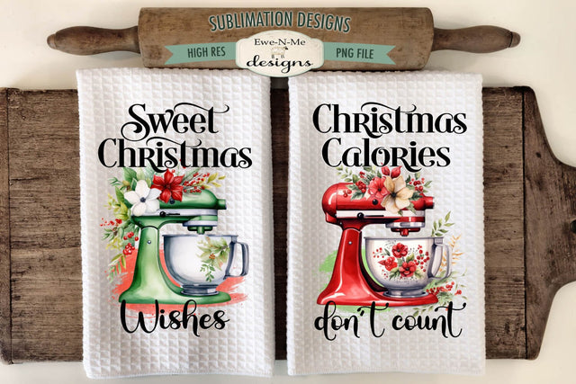 Christmas Stand Mixer Kitchen Towel Sublimation Designs Sublimation Ewe-N-Me Designs 