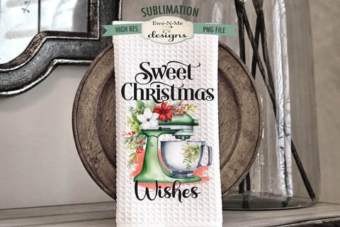 Christmas Stand Mixer Kitchen Towel Sublimation Designs Sublimation Ewe-N-Me Designs 