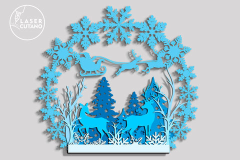 Christmas Stand Wood Multilayer Laser Cut Files, Mandala, 3D Designs, SVG's, Paper Cut Designs SVG LaserCutano 