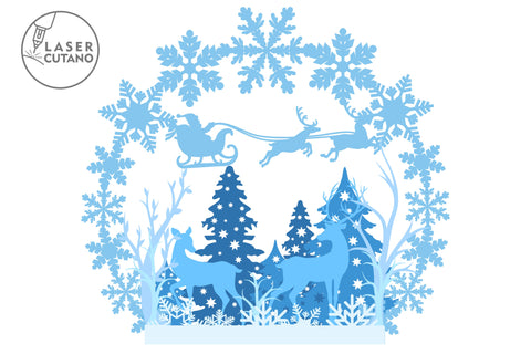 Christmas Stand Wood Multilayer Laser Cut Files, Mandala, 3D Designs, SVG's, Paper Cut Designs SVG LaserCutano 