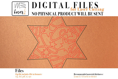 Christmas Star Decoration Digital Vector File for Laser Cutter SVG MaramadeLaser 