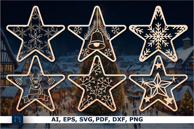Christmas star Ornaments SVG bundle SVG MD JOYNAL ABDIN 