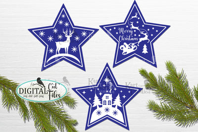Christmas stars bundle svg laser Cricut cut SVG kartcreationii 