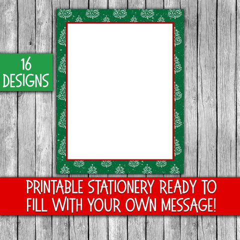 Christmas Stationery - Red and Green Digital Paper Sublimation Old Market 