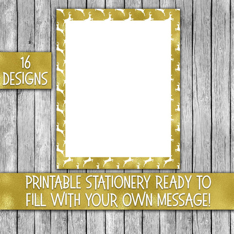 Christmas Stationery - Shiny Gold Foil Digital Paper Sublimation Old Market 