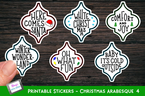 Christmas Sticker Bundle | 24 Printable Arabesque Stickers SVG Stacy's Digital Designs 