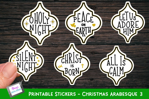 Christmas Sticker Bundle | 24 Printable Arabesque Stickers SVG Stacy's Digital Designs 
