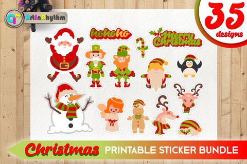 Christmas Sticker Bundle / Printable PNG Clipart SVG Artinrhythm shop 