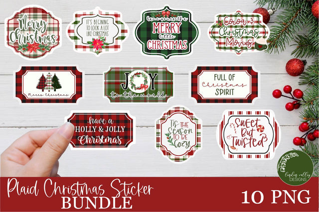 Christmas Sticker Bundle|Christmas Print And Cut PNG Bundle Sublimation Linden Valley Designs 