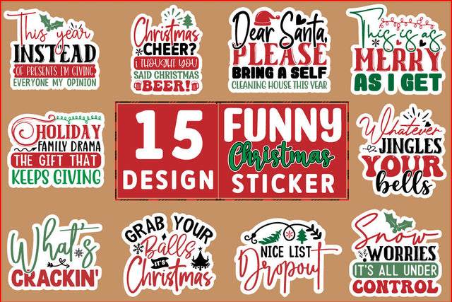 Christmas Sticker Design Bundle SVG CraftingStudio 