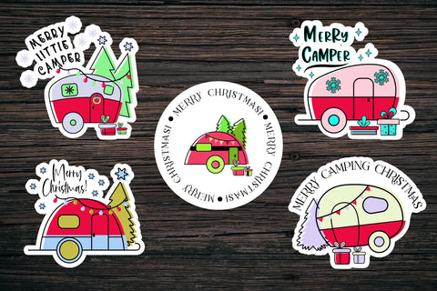 Christmas Sticker Pack PNG. Camping Christmas Stickers PNG SVG Olga Terlyanskaya 