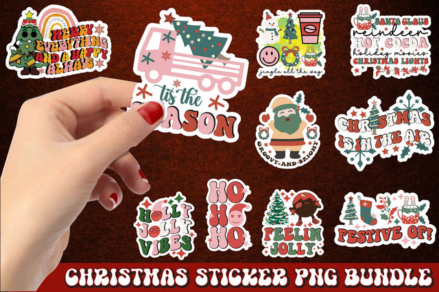 Christmas Sticker PNG Bundle Sublimation Rupkotha 