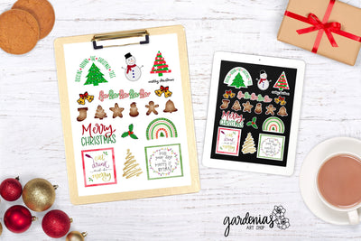Christmas Sticker Set Sublimation Gardenias Art Shop 