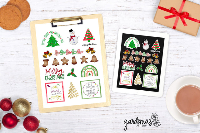 Christmas Sticker Set Sublimation Gardenias Art Shop 
