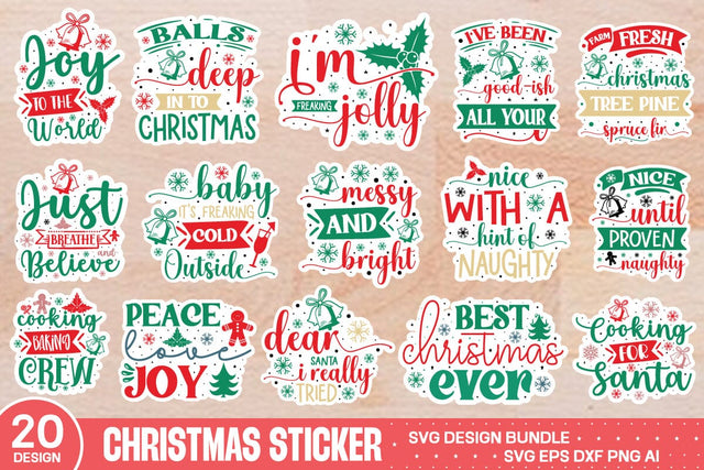 Christmas sticker Svg Bundle, Christmas Svg Bundle SVG designmaster24 