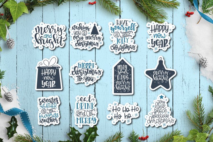 Christmas sticker SVG Bundle - So Fontsy