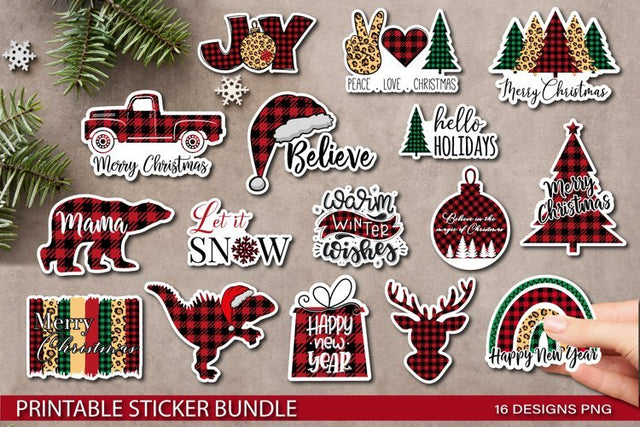 Christmas Stickers Bundle PNG Sublimation TatiStudio 