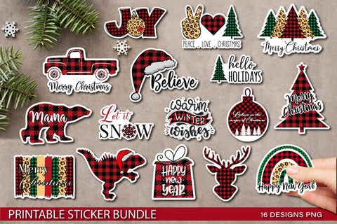 Christmas Stickers Bundle PNG Sublimation TatiStudio 