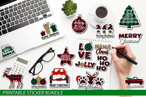 Christmas Stickers Bundle PNG Sublimation TatiStudio 