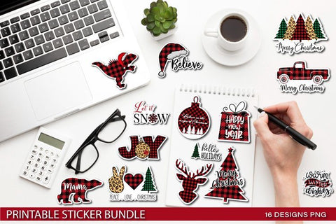 Christmas Stickers Bundle PNG Sublimation TatiStudio 