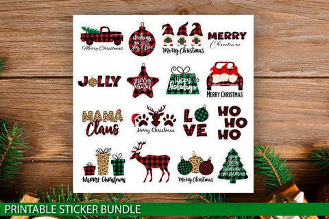 Christmas Stickers Bundle PNG Sublimation TatiStudio 