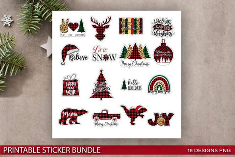 Christmas Stickers Bundle  Printable Christmas Tree Sticker