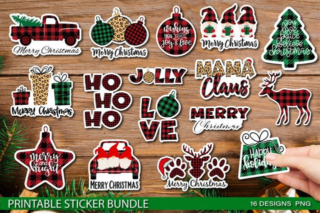 Christmas Stickers Bundle PNG Sublimation TatiStudio 