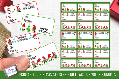 Christmas Stickers Bundle | Print and Cut Gift Tag Bundle SVG Stacy's Digital Designs 