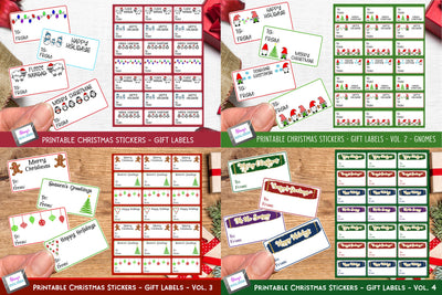 Christmas Stickers Bundle | Print and Cut Gift Tag Bundle SVG Stacy's Digital Designs 