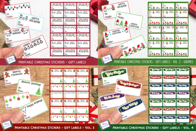 Christmas Stickers Bundle | Print and Cut Gift Tag Bundle SVG Stacy's Digital Designs 