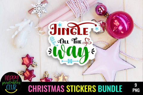 Christmas Stickers Bundle- Printable Christmas Stickers PNG SVG Happy Printables Club 