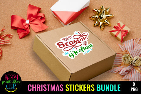 Christmas Stickers Bundle- Printable Christmas Stickers PNG SVG Happy Printables Club 