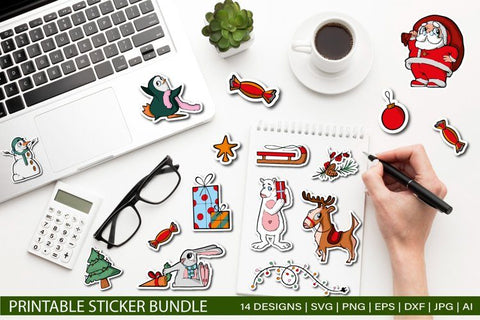 Christmas Stickers Bundle SVG TatiStudio 
