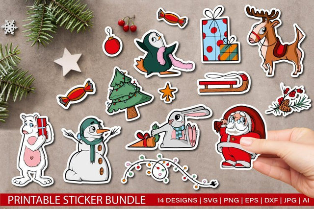 Christmas Stickers Bundle SVG TatiStudio 