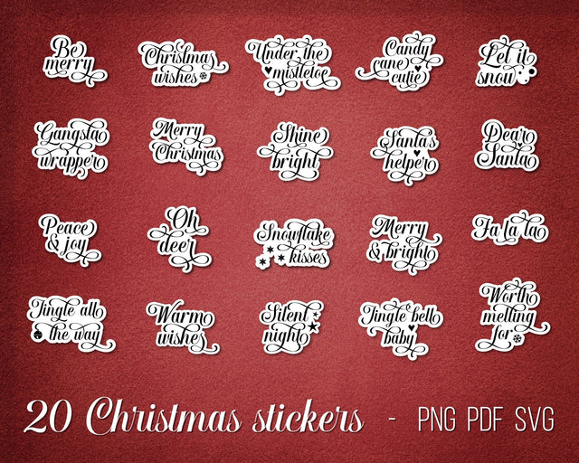 Christmas stickers, clipart Digital Pattern Boertiek 