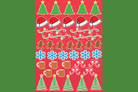 Christmas Stickers - Pack 2 - 8 Print and Cut Stickers SVG Stacy's Digital Designs 
