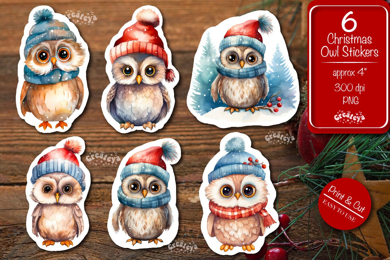 Christmas Stickers png Bundle Owl Printable Stickers - So Fontsy christmas-stickers-png-bundle-owl-printable-stickers-so-fontsy
