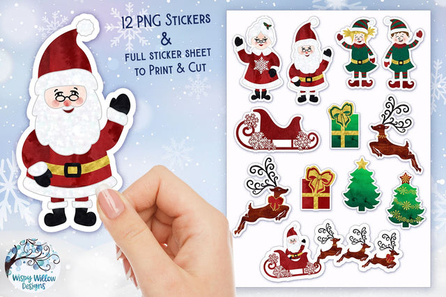 Christmas Stickers PNG Sublimation Wispy Willow Designs 